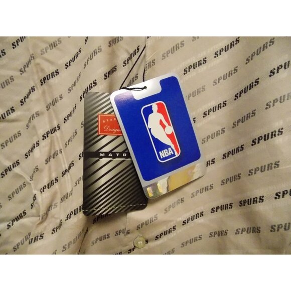 NBA San Antonio Spurs Lite Gray Button Up Dress Shirt 4XL Long Sleeve Headmaster - Picture 5 of 5